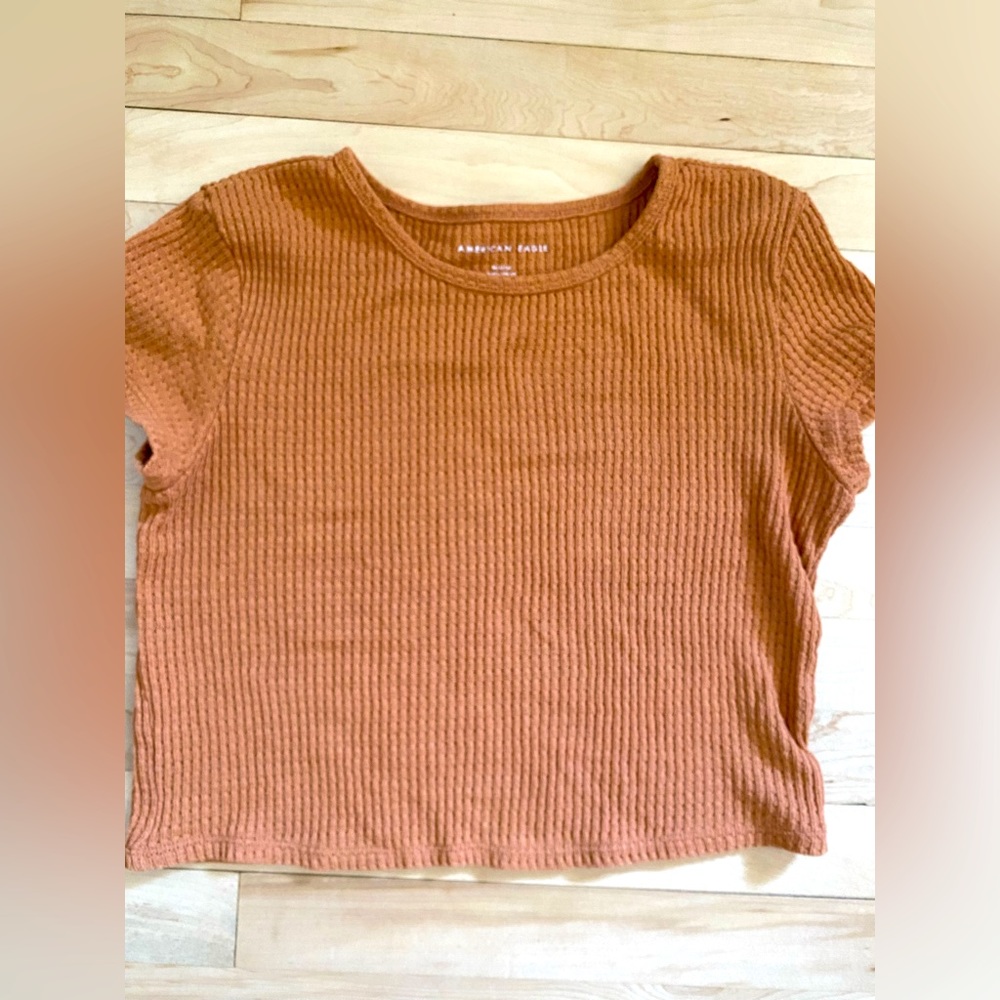 American Eagle Ribbed waffle Crop Top